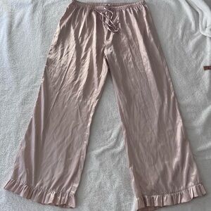 Women's Gold Satin Pajama Pants